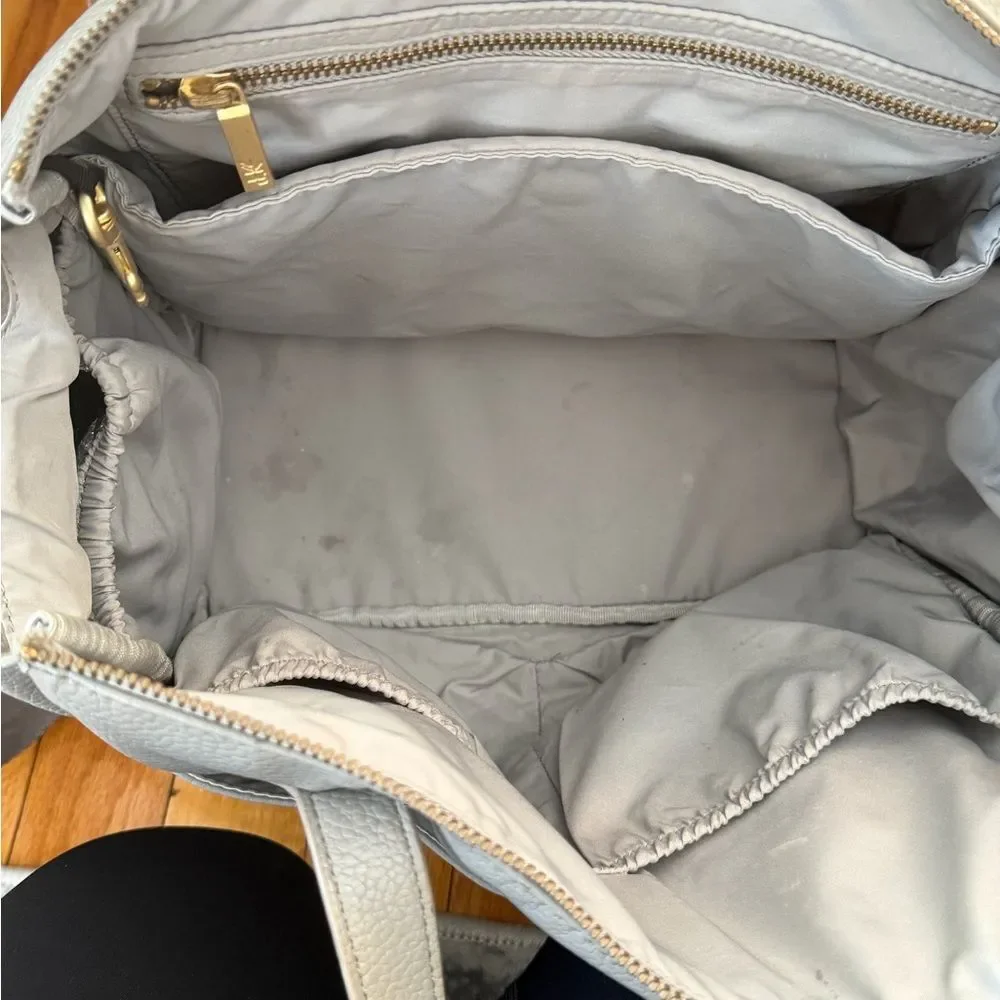 Freshly Picked light gray diaper bag